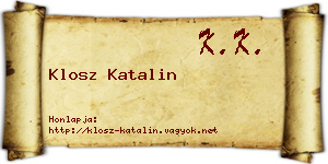 Klosz Katalin névjegykártya